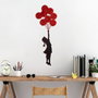 Wallity Banksy - 11-1 Escultura de pared en Rojo y Negro